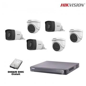 Kit 6 Caméras de surveillance 2Mp Hikvision prix tunisie