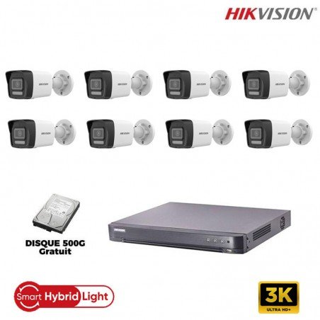 Kit 8 Caméras de Surveillance Smart Hybrid Hikvision 3K
