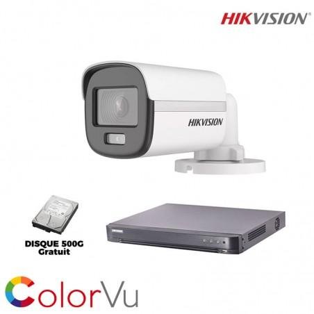 Kit 1 caméra de surveillance extérieur Hikvision ColorVu 2Mp